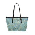 Custom Vegan Leather Tote Bag-Vintage Art Vincent van Gogh: