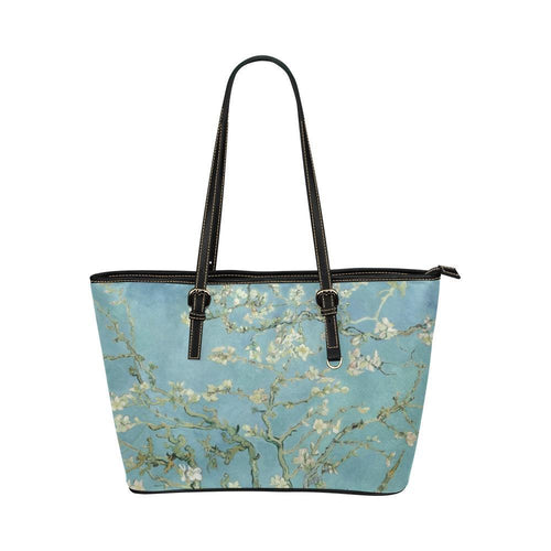 Custom Vegan Leather Tote Bag-Vintage Art Vincent van Gogh: