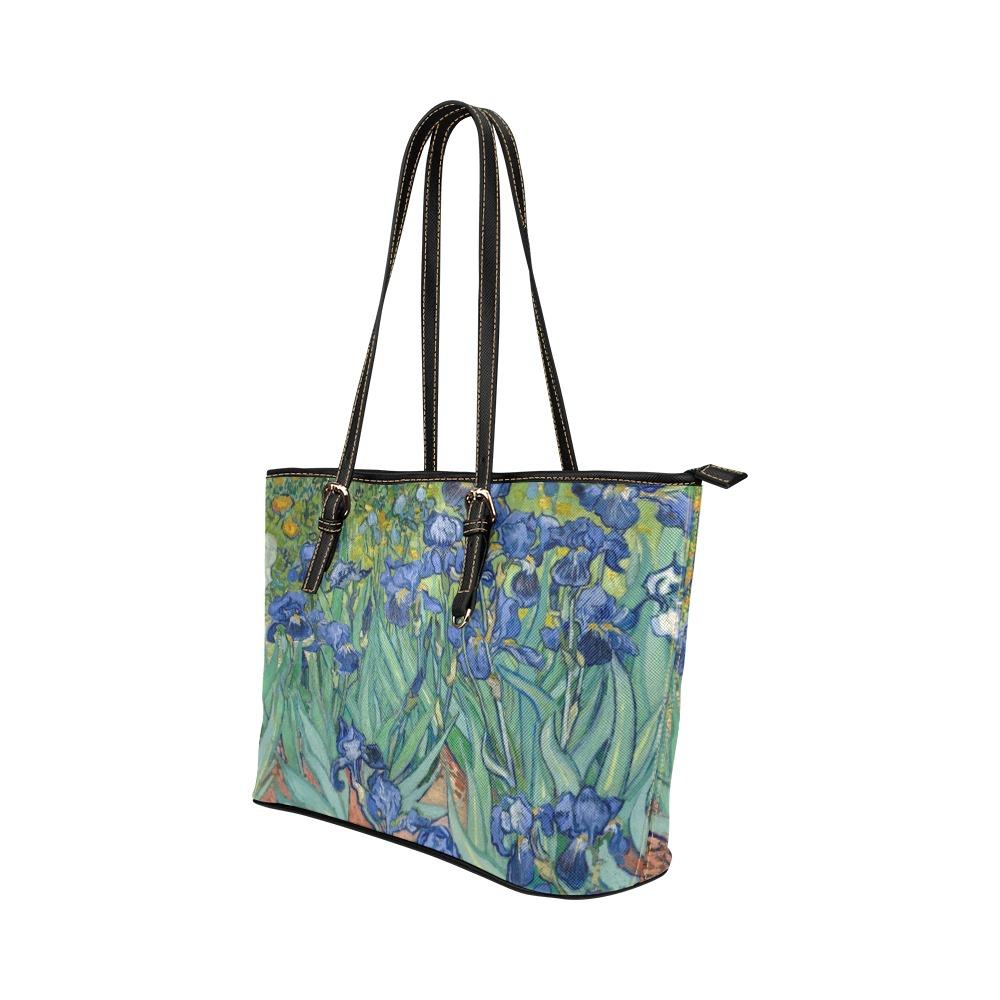 Custom Vegan Leather Tote Bag-Vintage Art Vincent van Gogh:
