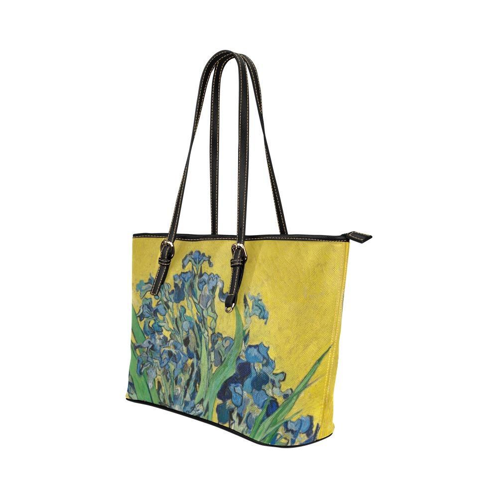 Custom Vegan Leather Tote Bag-Vintage Art Vincent van Gogh:
