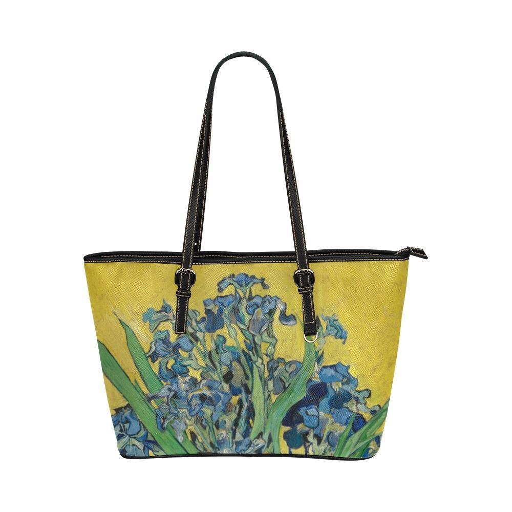 Custom Vegan Leather Tote Bag-Vintage Art Vincent van Gogh: