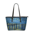 Custom Vegan Leather Tote Bag-Vintage Art Vincent van Gogh: