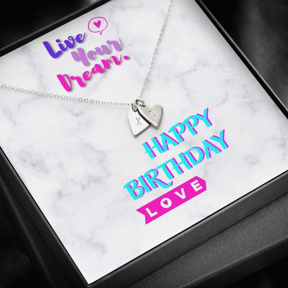 Dainty Heart Heart Necklace with Message Card (Live