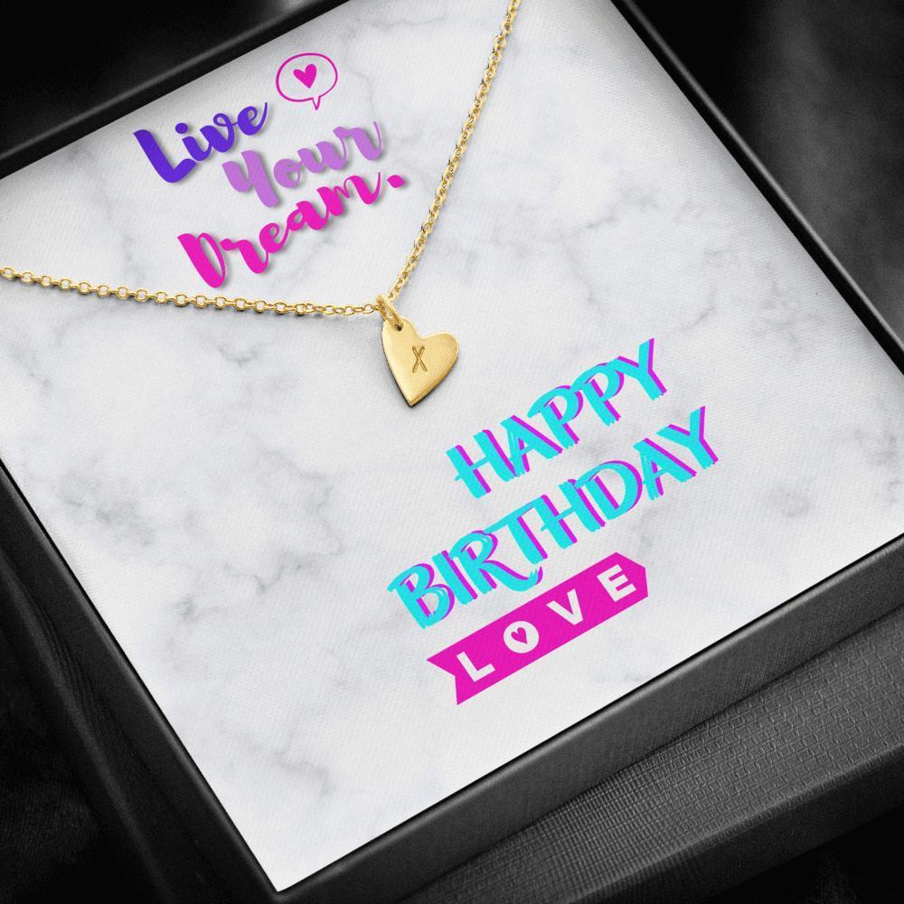 Dainty Heart Heart Necklace with Message Card (Live