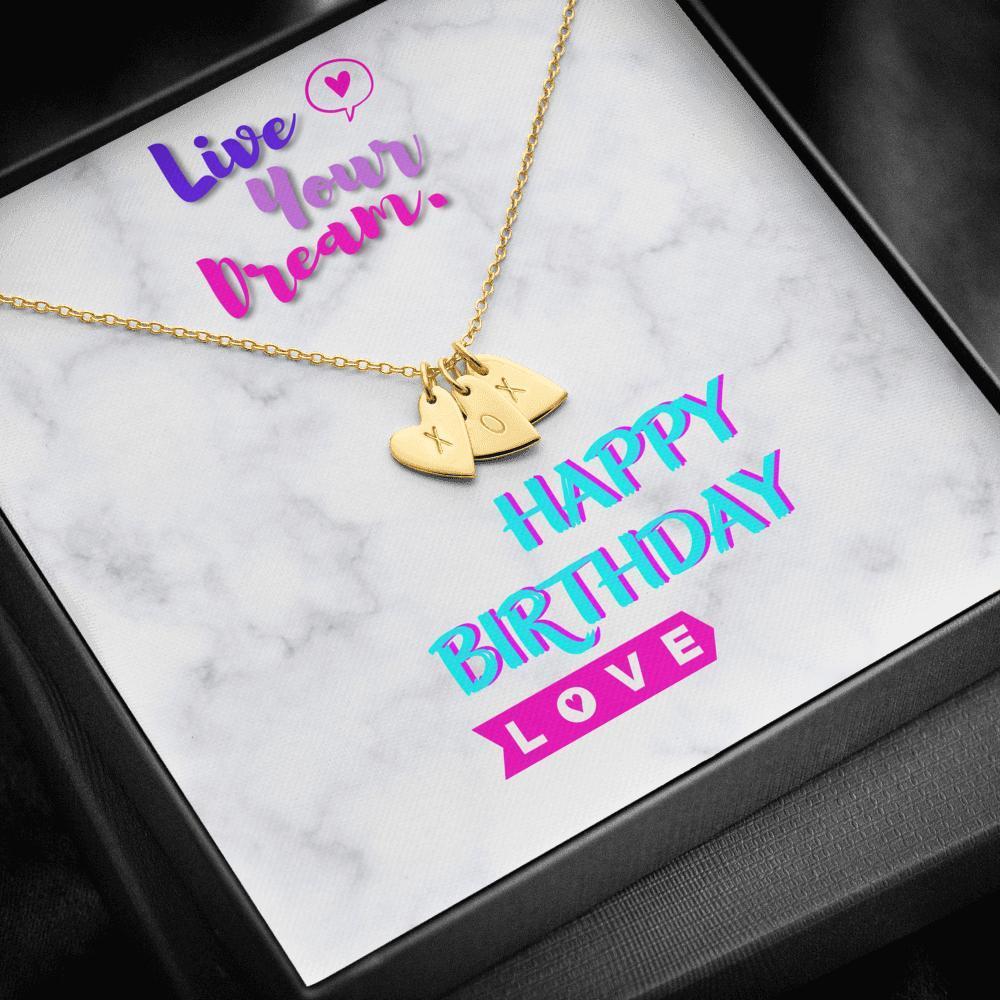 Dainty Heart Heart Necklace with Message Card (Live