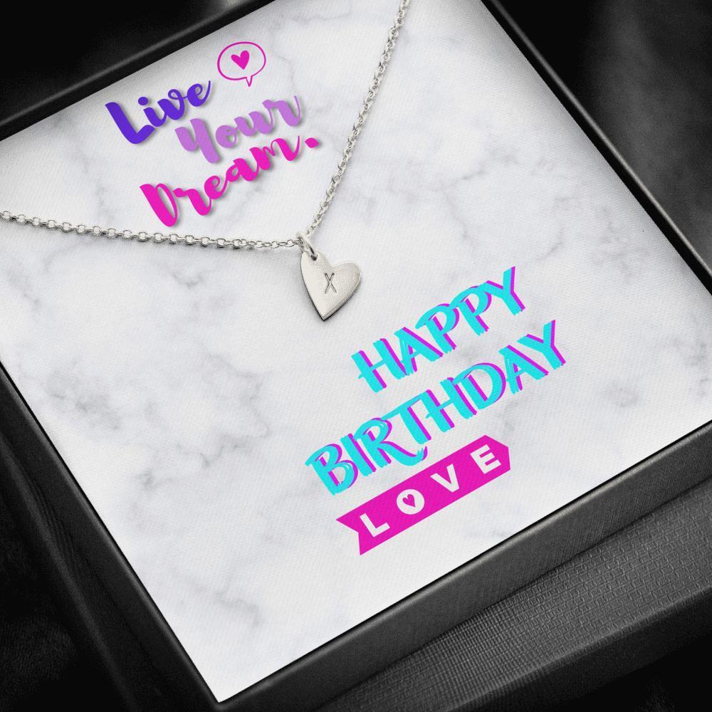 Dainty Heart Heart Necklace with Message Card (Live
