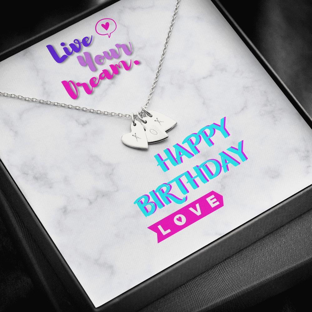 Dainty Heart Heart Necklace with Message Card (Live