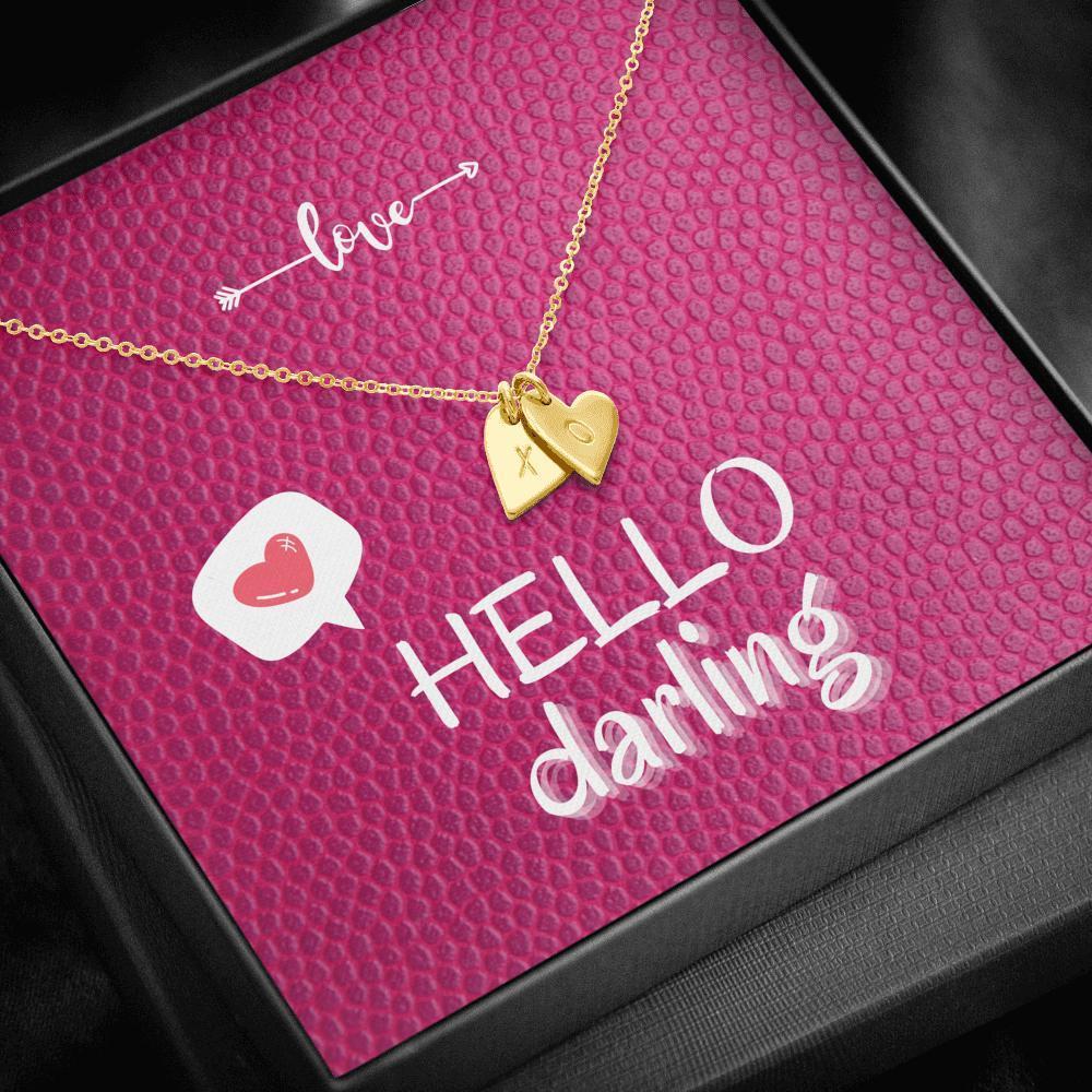 Dainty Heart Necklace with Message Card (Hello Darling)