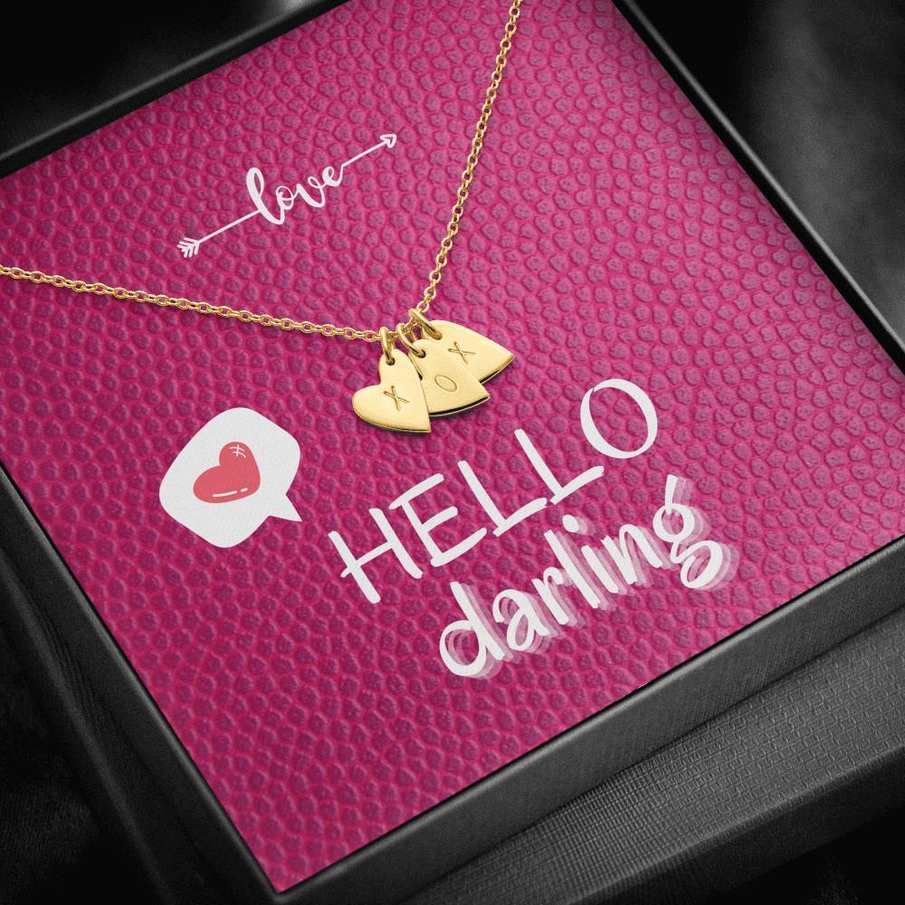 Dainty Heart Necklace with Message Card (Hello Darling)
