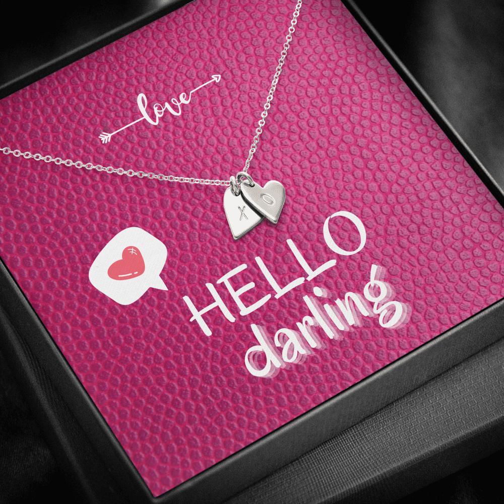 Dainty Heart Necklace with Message Card (Hello Darling)