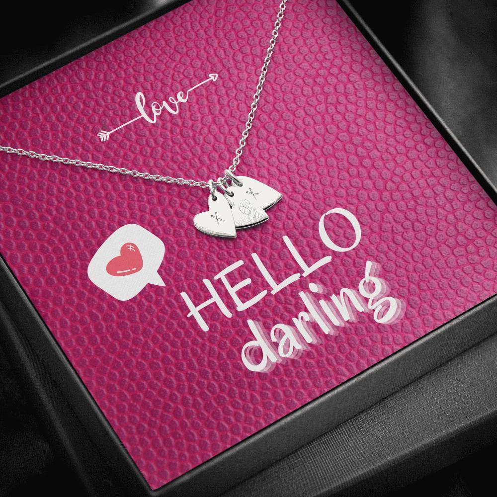 Dainty Heart Necklace with Message Card (Hello Darling)