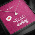 Dainty Heart Necklace with Message Card (Hello Darling)