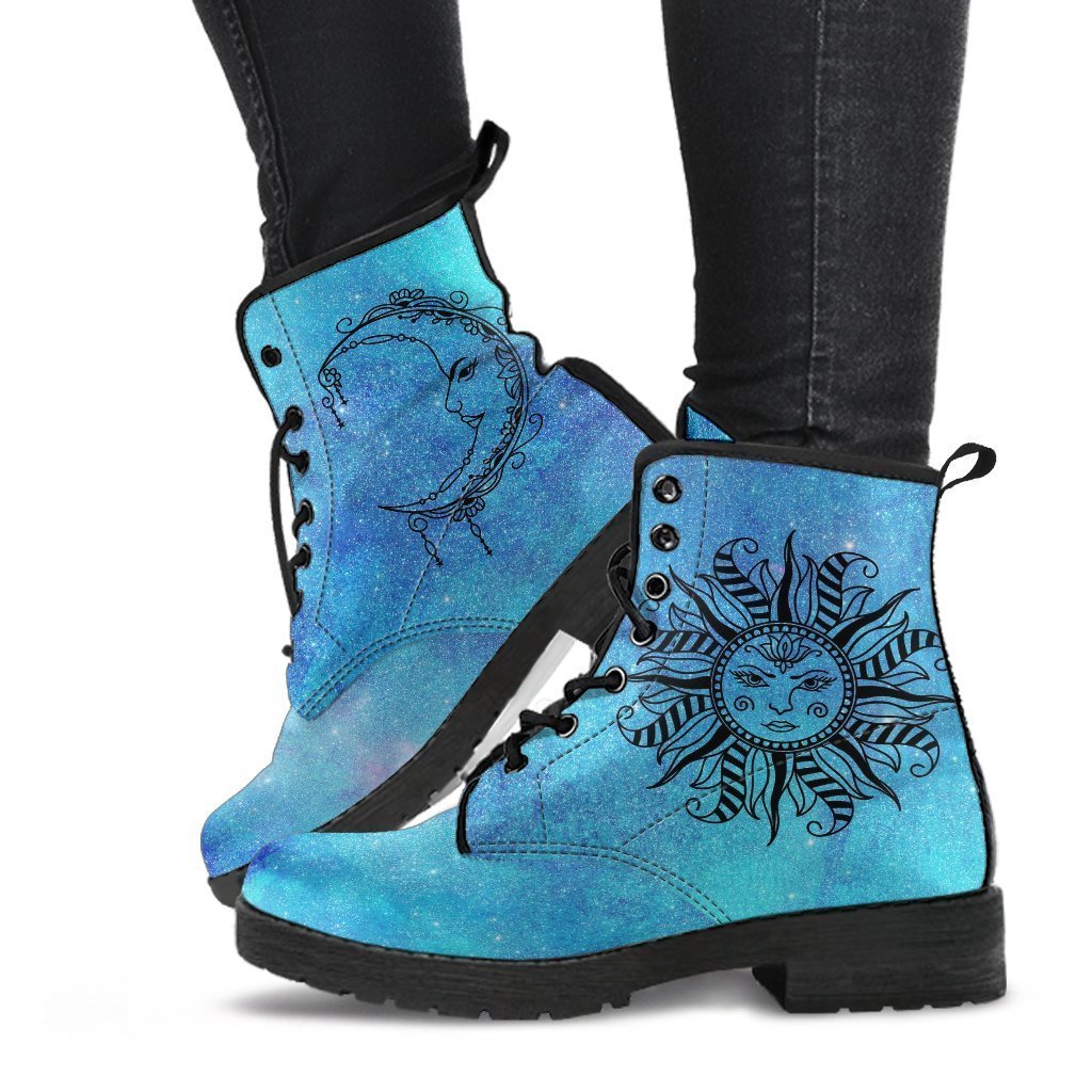 Fashion Combat Boots - Sun and Moon Boots #16 Galaxy | 