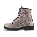 Fashion Combat Boots - Vintage Look Distressed Snake Skin 