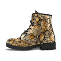 Fashion Combat Boots - Vintage Look Distressed Snake Skin 