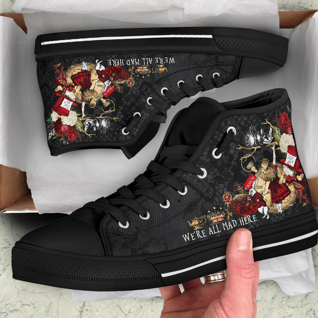 High Top Sneakers - Alice in Wonderland Gifts #101 Red 