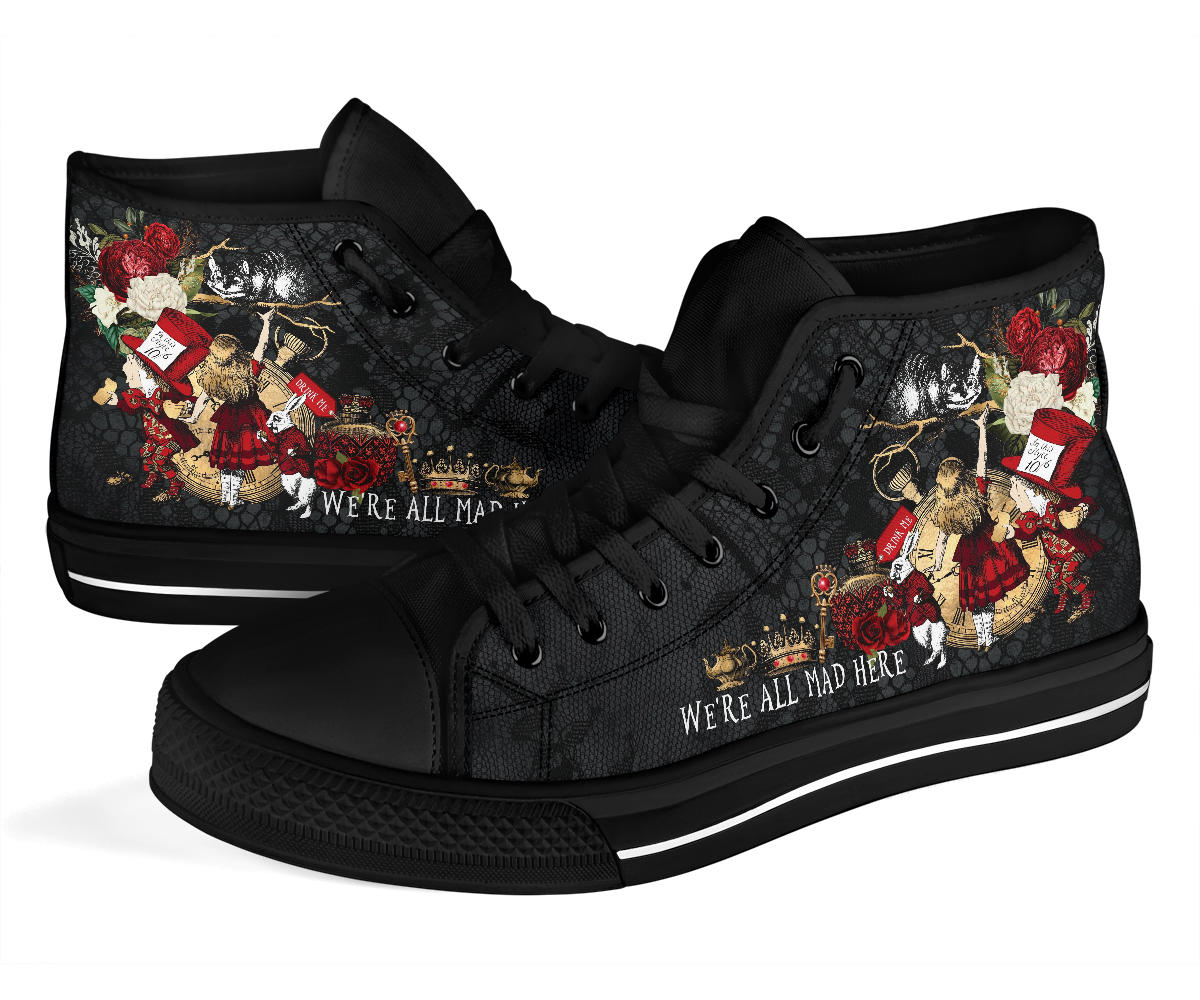 High Top Sneakers - Alice in Wonderland Gifts #101 Red 