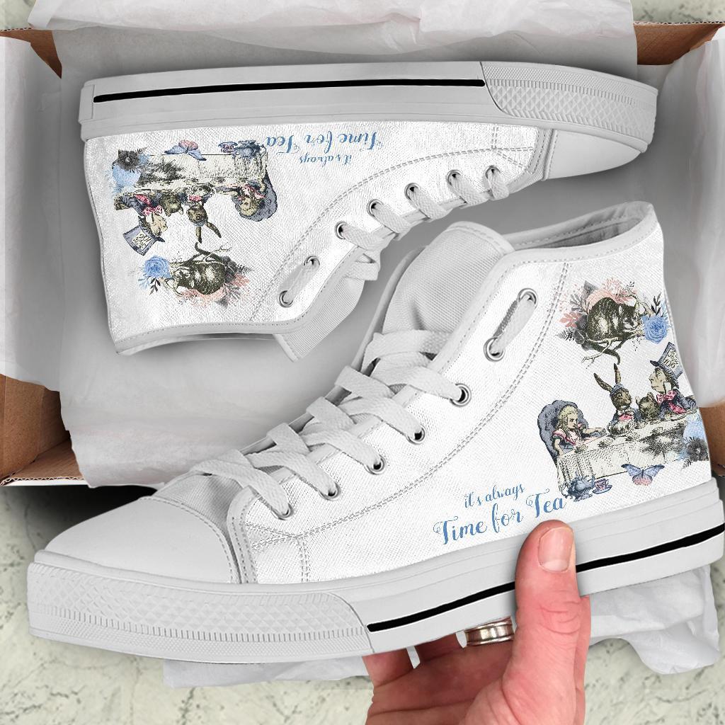 High Top Sneakers - Alice in Wonderland Gifts #101 White | 
