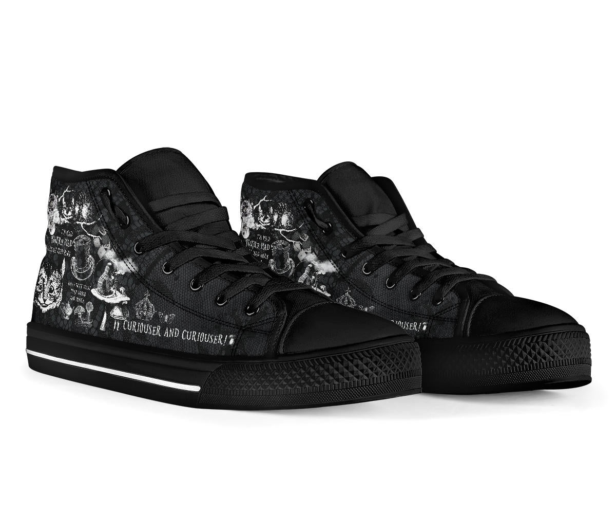 High Top Sneakers - Alice in Wonderland Gifts #102 Black