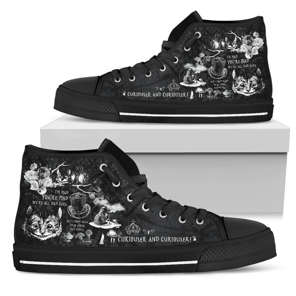High Top Sneakers - Alice in Wonderland Gifts #102 Black