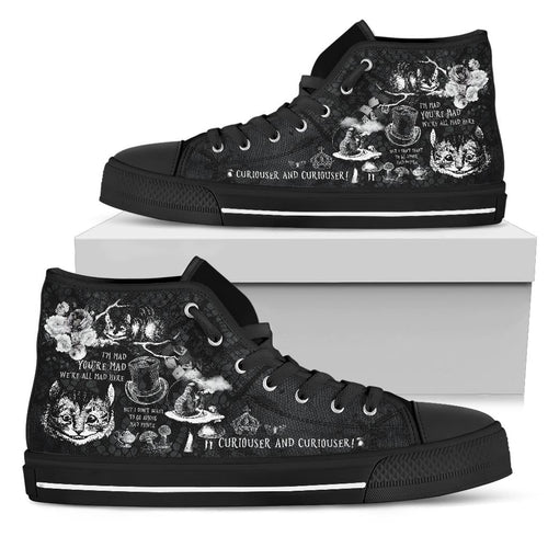 High Top Sneakers - Alice in Wonderland Gifts #102 Black