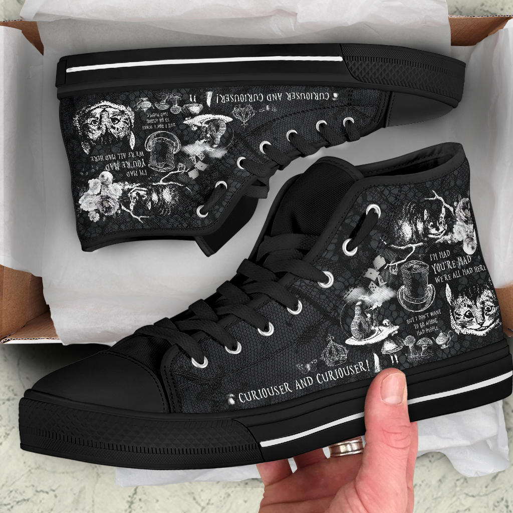 High Top Sneakers - Alice in Wonderland Gifts #102 Black
