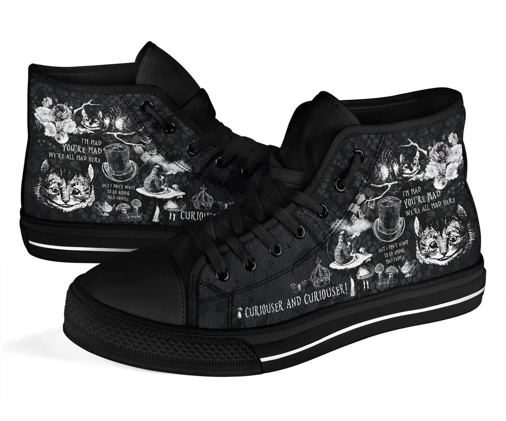 High Top Sneakers - Alice in Wonderland Gifts #102 Black