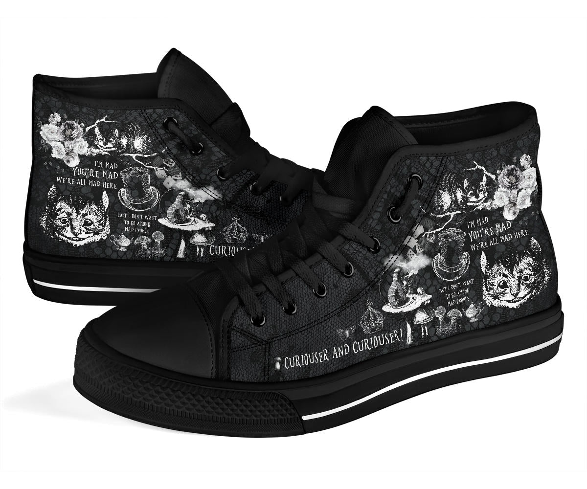 High Top Sneakers - Alice in Wonderland Gifts #102 Black