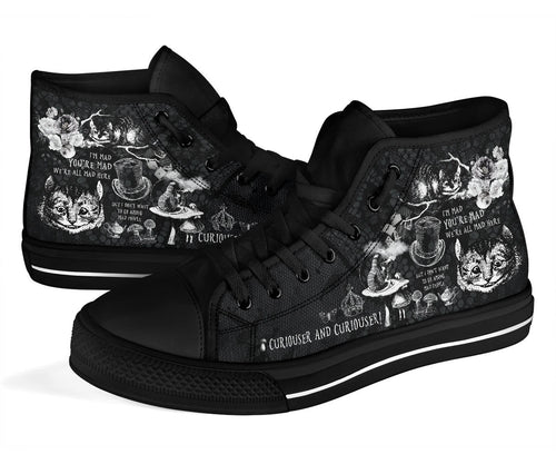 High Top Sneakers - Alice in Wonderland Gifts #102 Black