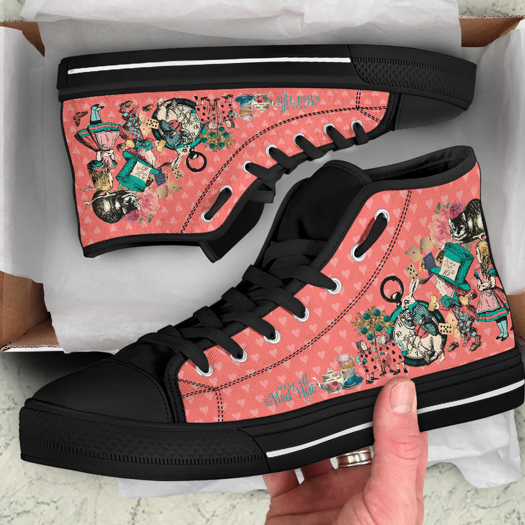 High Top Sneakers - Alice in Wonderland Gifts #102 Coral