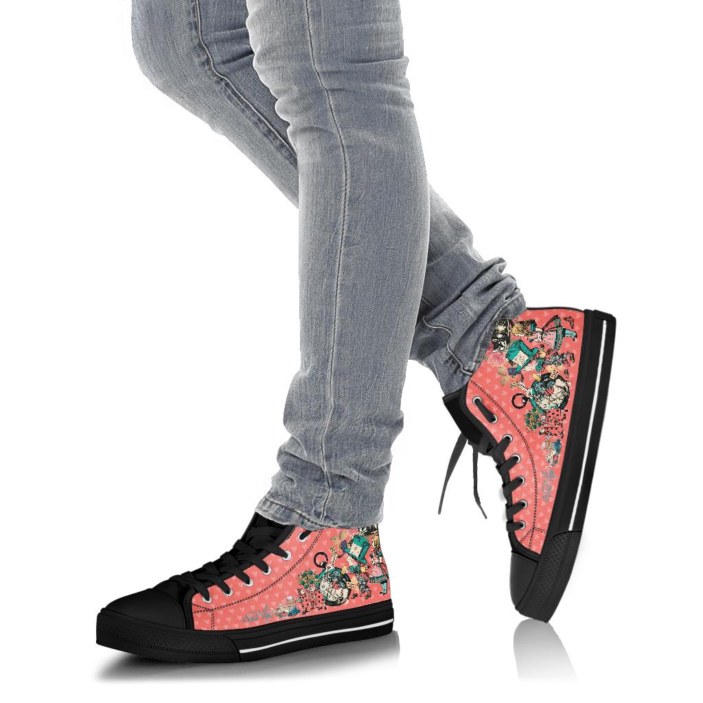 High Top Sneakers - Alice in Wonderland Gifts #102 Coral