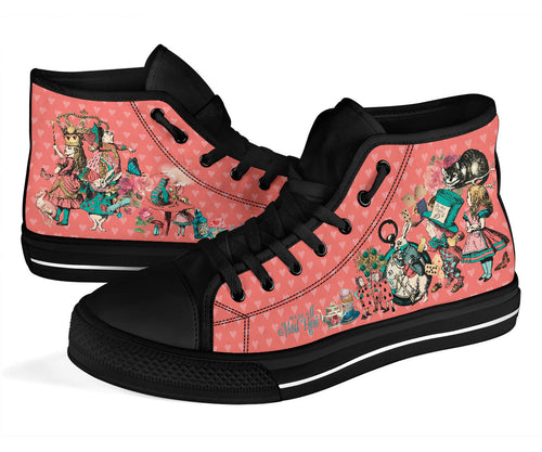 High Top Sneakers - Alice in Wonderland Gifts #102 Coral