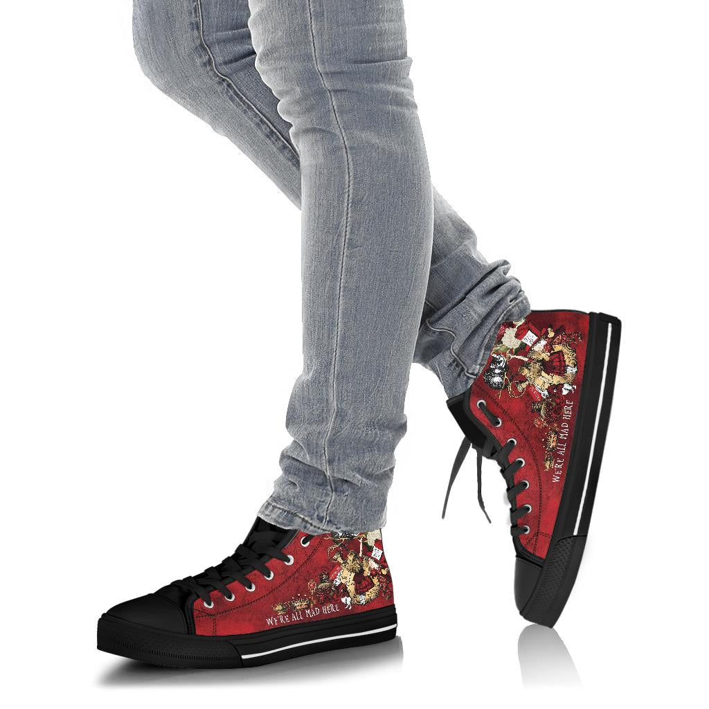 High Top Sneakers - Alice in Wonderland Gifts #102 Red