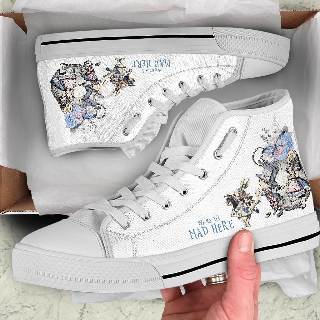 High Top Sneakers - Alice in Wonderland Gifts #102 White | 