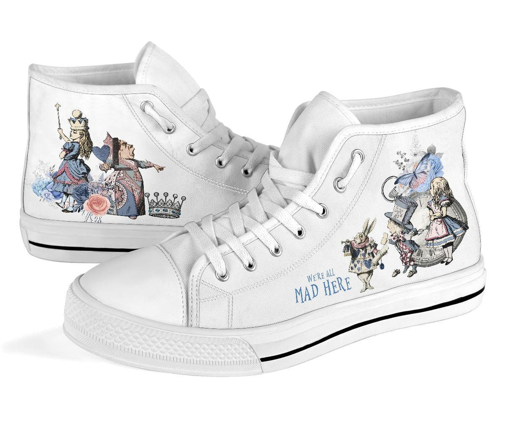 High Top Sneakers - Alice in Wonderland Gifts #102 White | 