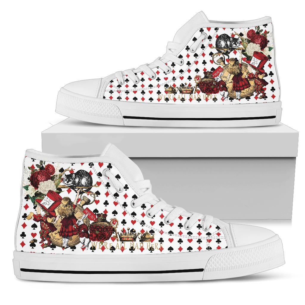High Top Sneakers - Alice in Wonderland Gifts #103 Red 