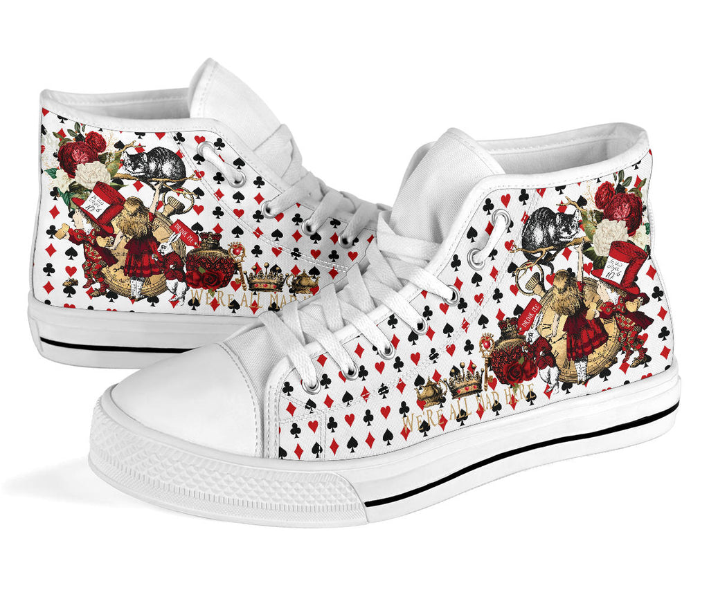 High Top Sneakers - Alice in Wonderland Gifts #103 Red 