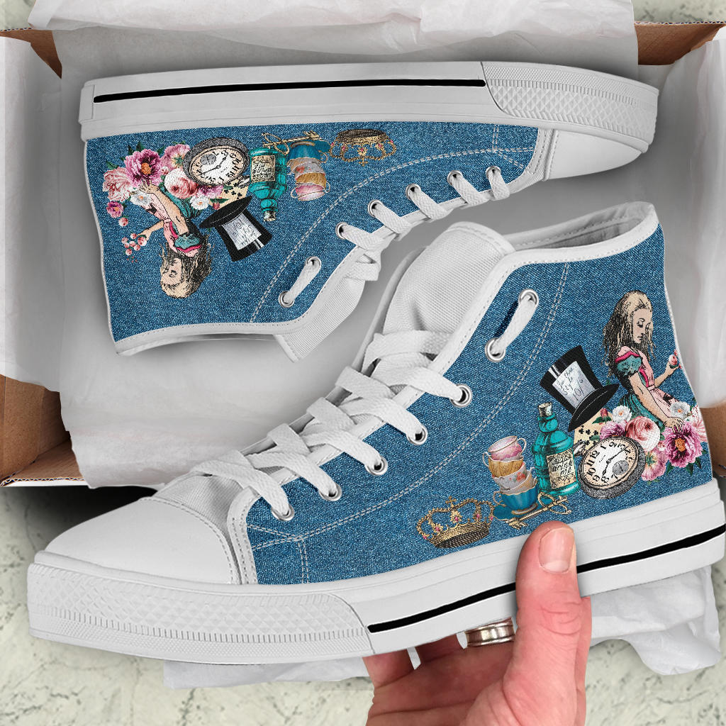 High Top Sneakers - Alice in Wonderland Gifts #104 Colorful 