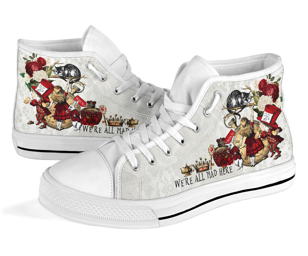 High Top Sneakers - Alice in Wonderland Gifts #104 Red 