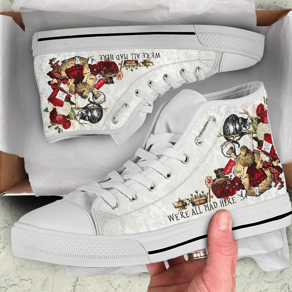 High Top Sneakers - Alice in Wonderland Gifts #104 Red 