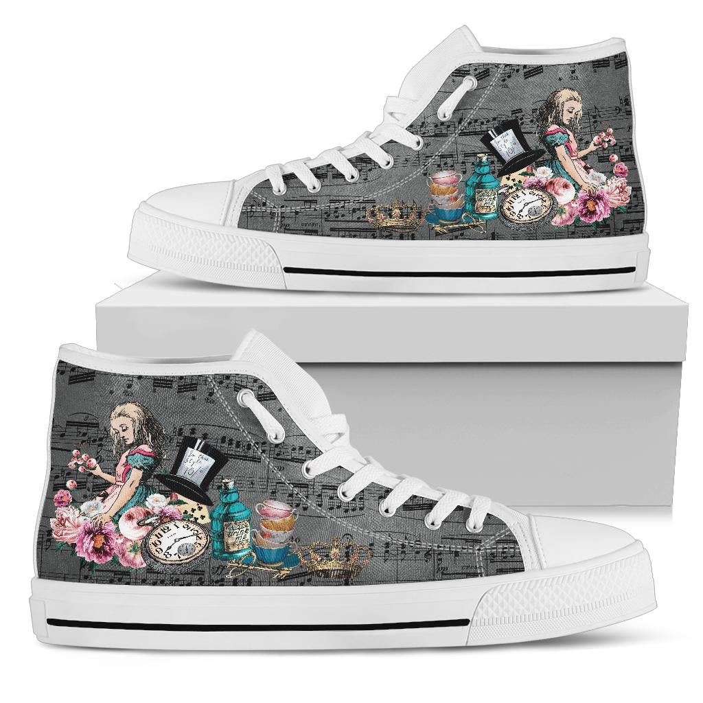 High Top Sneakers - Alice in Wonderland Gifts #105W Colorful