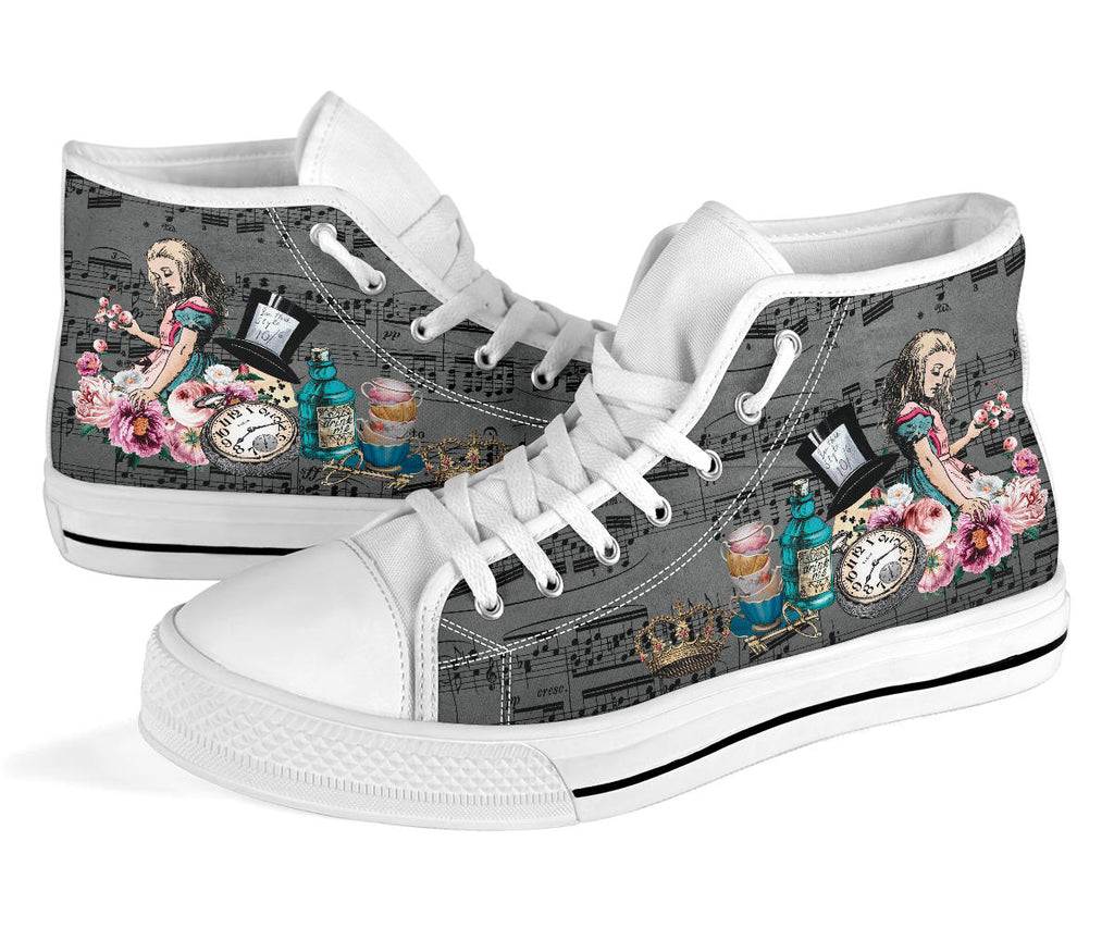 High Top Sneakers - Alice in Wonderland Gifts #105W Colorful