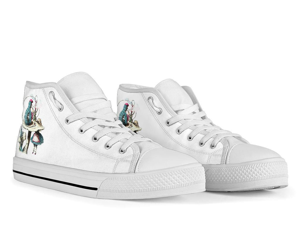 High Top Sneakers - Alice in Wonderland Gifts #41 White/Pink