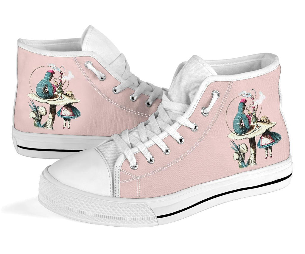 High Top Sneakers - Alice in Wonderland Gifts #41 White/Pink