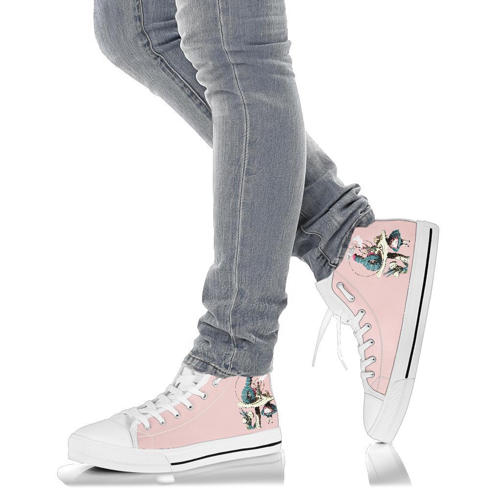 High Top Sneakers - Alice in Wonderland Gifts #41 White/Pink