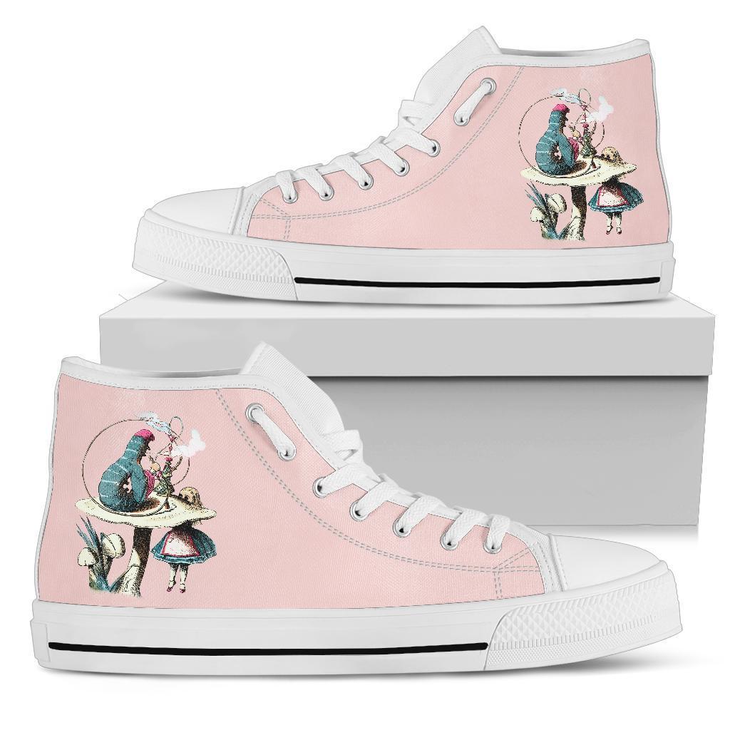 High Top Sneakers - Alice in Wonderland Gifts #41 White/Pink