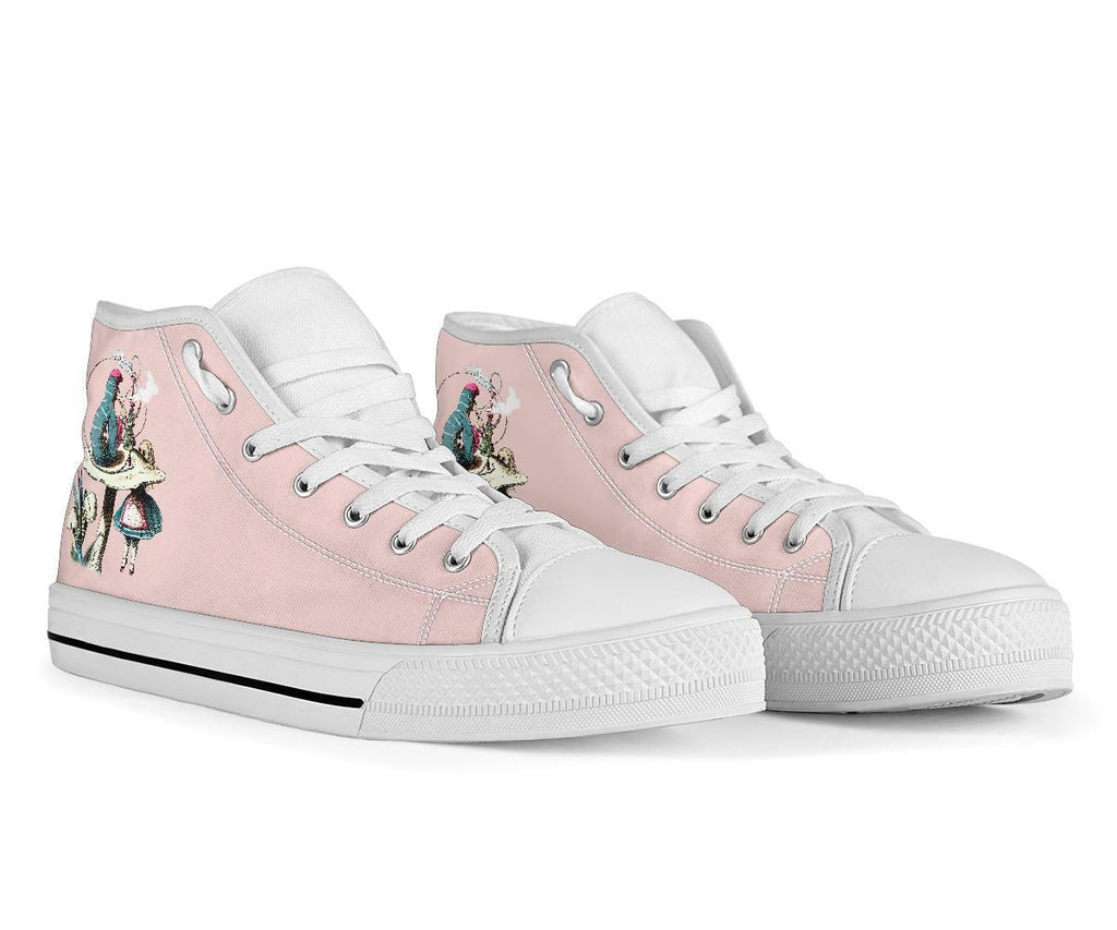 High Top Sneakers - Alice in Wonderland Gifts #41 White/Pink