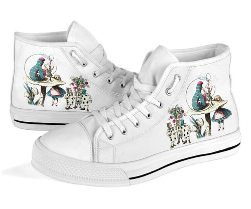 High Top Sneakers - Alice in Wonderland Gifts #42 White/Pink