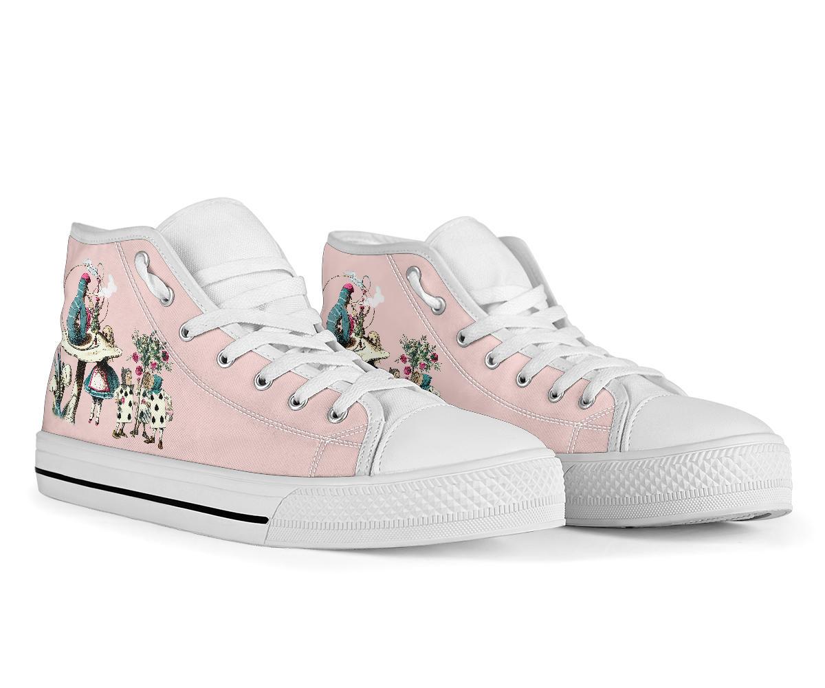 High Top Sneakers - Alice in Wonderland Gifts #42 White/Pink