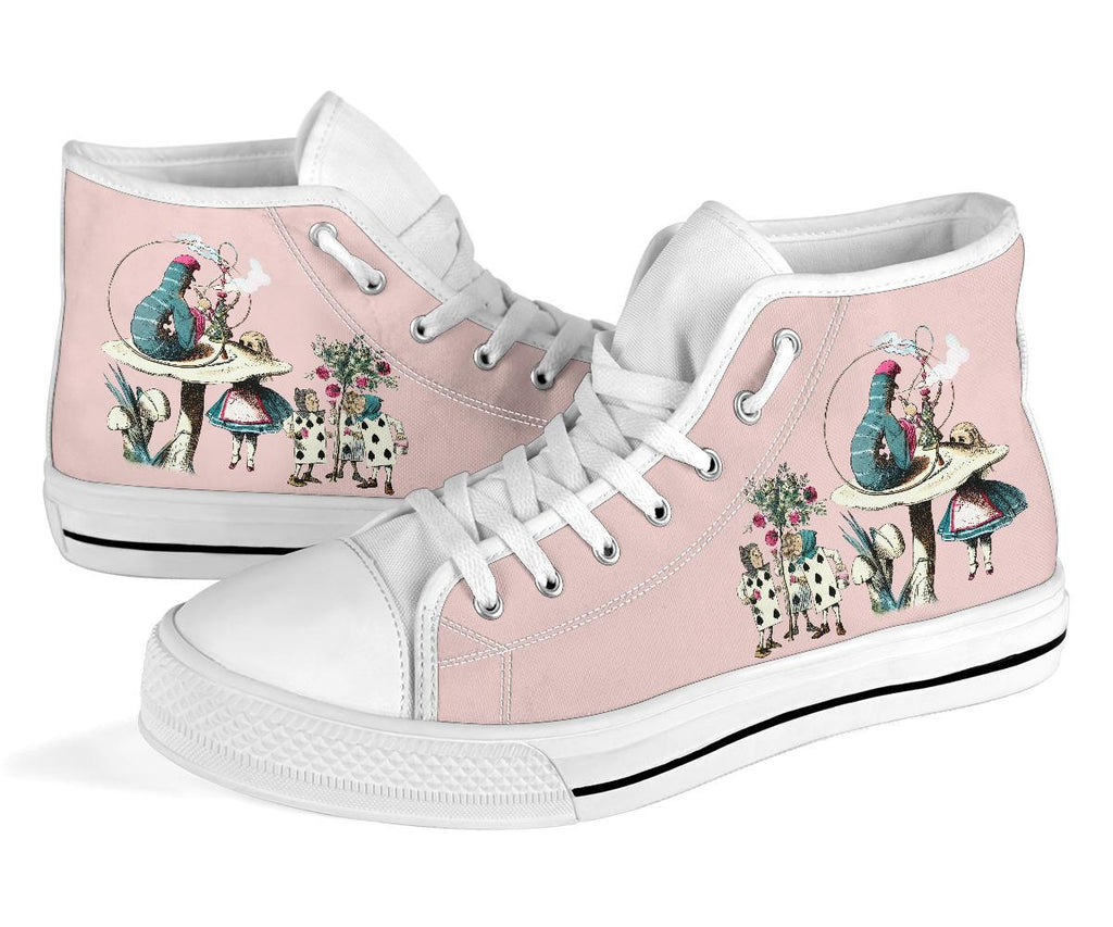 High Top Sneakers - Alice in Wonderland Gifts #42 White/Pink
